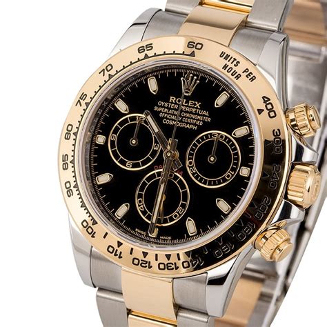 rolex daytona two tone black dial for sale|rolex daytona 116520 price.